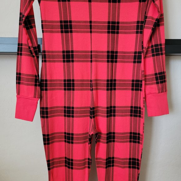 PINK Victoria's Secret One Piece Plaid Christmas Sleeper Pajama - Picture 10 of 13